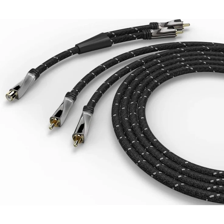 Avinity Subwoofer-Kabel + Adapter Cinch-Kup., 8 m, Gewebe, vergoldet, Versandkostenfrei