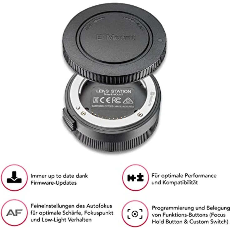 Samyang AF 75mm F1.8 FE Portrait Objektiv Set mit Lens Station – Autofokus, Vollformat/APS-C, kompatibel mit Sony E Mount für A9 II A7 III A7C II A7C R A6600, kompakt und lichtstark – Bild 2