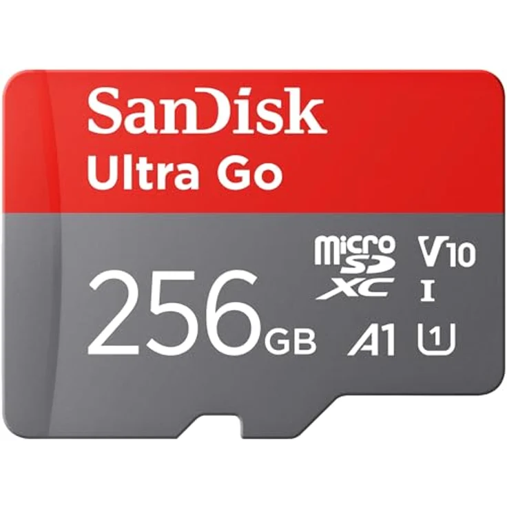 SanDisk Ultra Go Micro SDXC Speicherkarte 256 GB + SD Adapter, für Android Smartphones und Tablets, bis zu 150 MB/s, A1, Full HD Video, UHS-I, Class 10, U1 – Bild 1