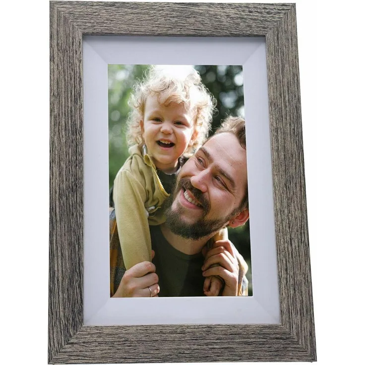 Digitale Dissidenz Digitale Dissidenz Fotolijst, 8 Zoll HD+ IPS Digitaler Bilderrahmen mit WLAN und Frameo-App, Braun, 1280 x 800 Pixel