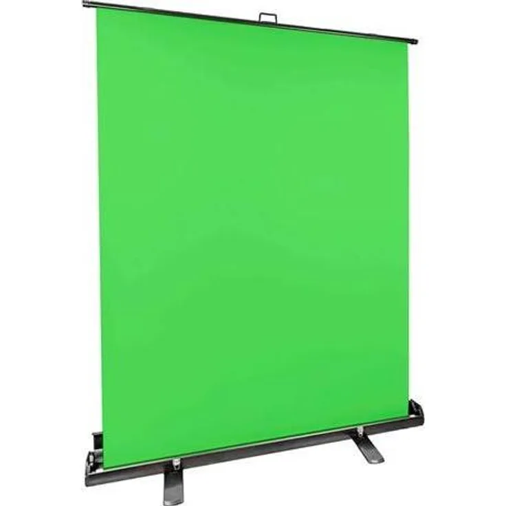 Studioking Roll-Up Green Screen FB-150200FG, 150x200 cm Chroma Grün, praktisches Hintergrundsystem für Foto- und Videoaufnahmen