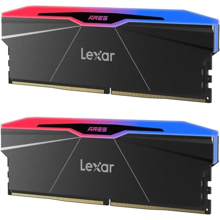 Lexar RAM DDR5 ARES 32 Kit (2 x 16GB, 6000 MHz), RGB-Beleuchtung, Schwarz