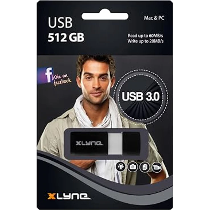 XLYNE Wave USB Stick │512Gb│Usb 3.0 – Speicherstick │Push&Pull Mechanismus │Windows, Mac, Linux – Bild 4