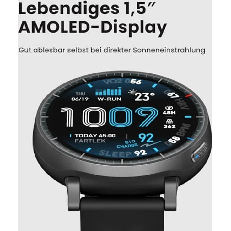 Amazfit Active Max Smartwatch, 1,5" AMOLED-Display, 25 Tage Akku, GPS, NFC, 4GB Speicher, 170+ Sportmodi, 5 ATM Wasserschutz, Herzfrequenz- und Schlaftracking für Android & iPhone – Bild 2