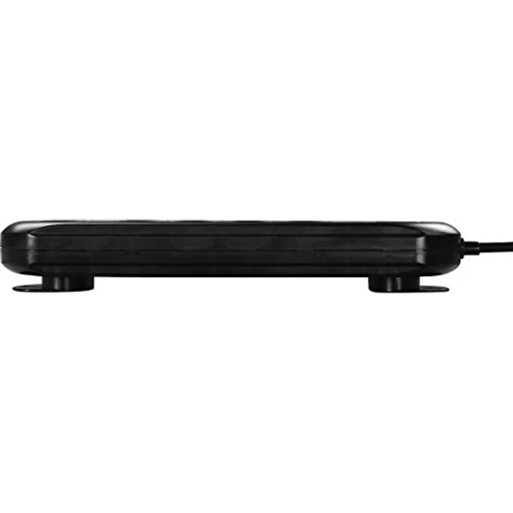 Hama Steckdosenleiste 10-fach (Überspannungsschutz, zwei Schalter zur Gruppenschaltung, Kindersicherung, Ösen zur Wandmontage, Kabelorganizer, 45° gedreht, max. 3500 W, 2 m Kabel) schwarz – Bild 4