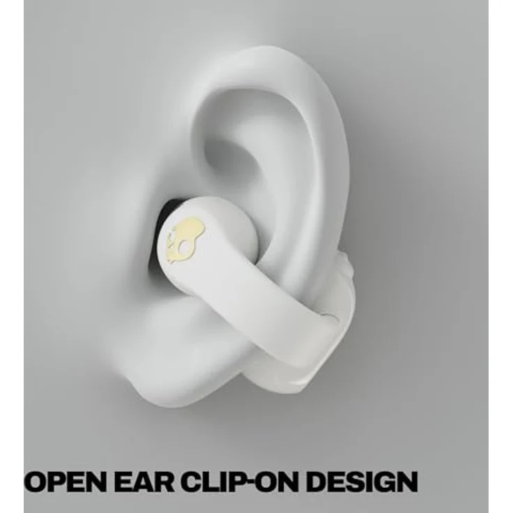 Skullcandy Push 720 Open, Drahtlose Bluetooth Open-Ear-Ohrhörer mit wasserdichtem Clip-On-Design, 30 Stunden Akkulaufzeit und Mikrofon für iPhone & Android - Knochen – Bild 2