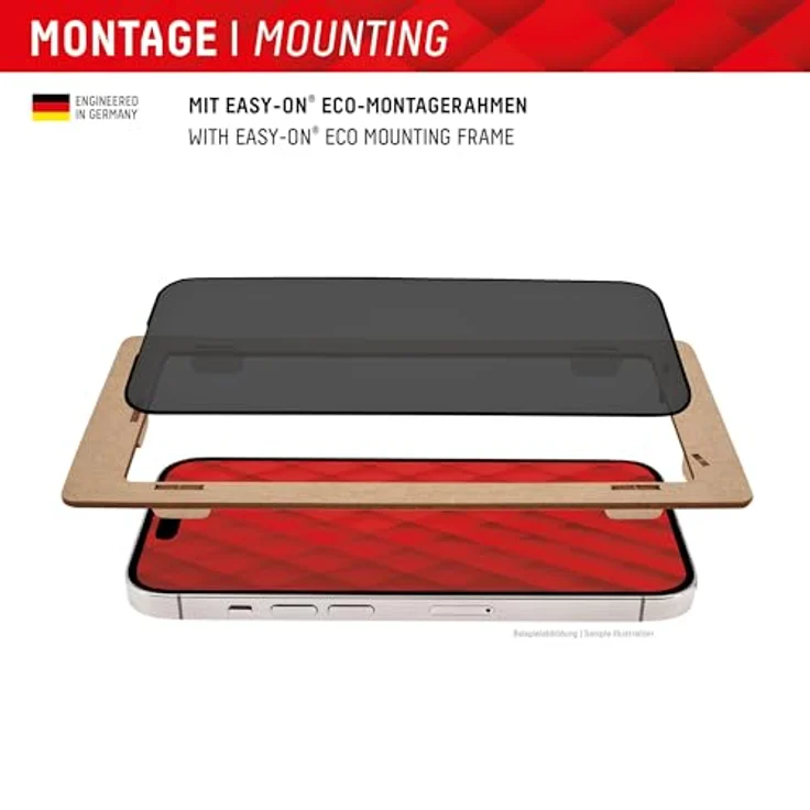 Displex Privacy Full Cover Panzerglas (10H) für Samsung Galaxy S24+, Eco-Montagerahmen, Privacy Filter, Tempered Glas, kratzer-resistente Schutzfolie, hüllenfreundlich – Bild 4