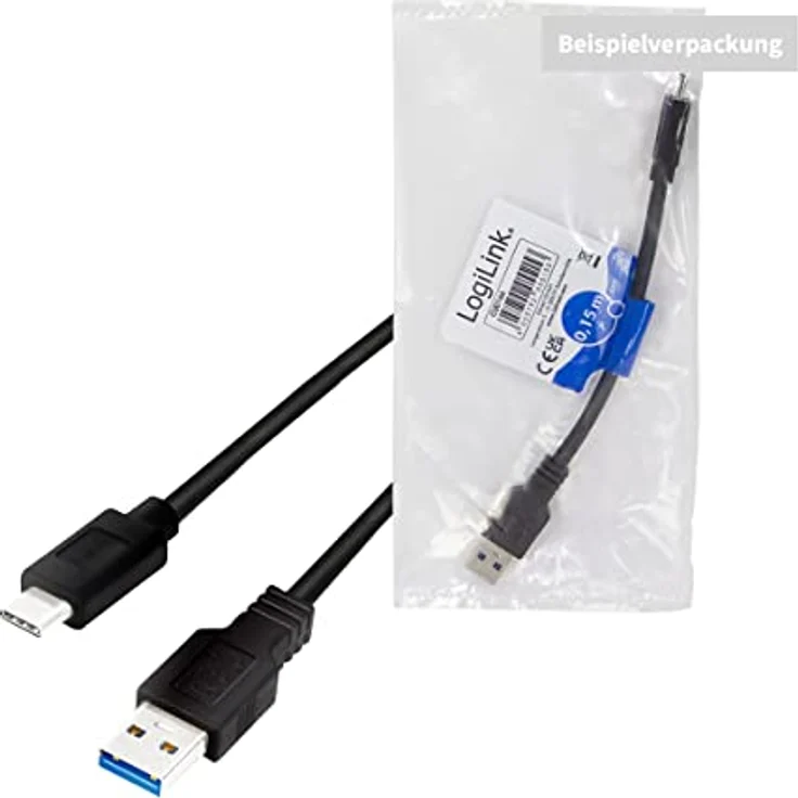 LogiLink CU0168 - USB 3.2 Gen 1x1 Anschlusskabel, USB-A zu USB-C, Schwarz, 1m – Bild 8