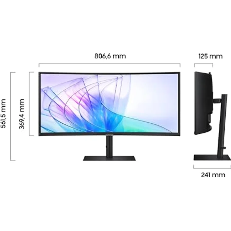 Samsung ViewFinity S65VC Curved Monitor 34 Zoll, VA-Panel, 3.440 x 1.440 Pixel, 100 Hz, 5 ms, 90 W USB-C, Pivot - Preisvergleich – Bild 2