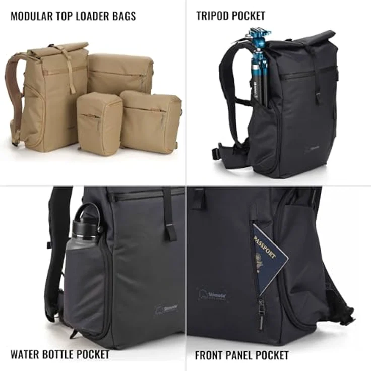 Shimoda Zaino Backpack Side Street 28, Fotorucksack 28 l mit Boa-System, wasserabweisend, Schwarz – Bild 4