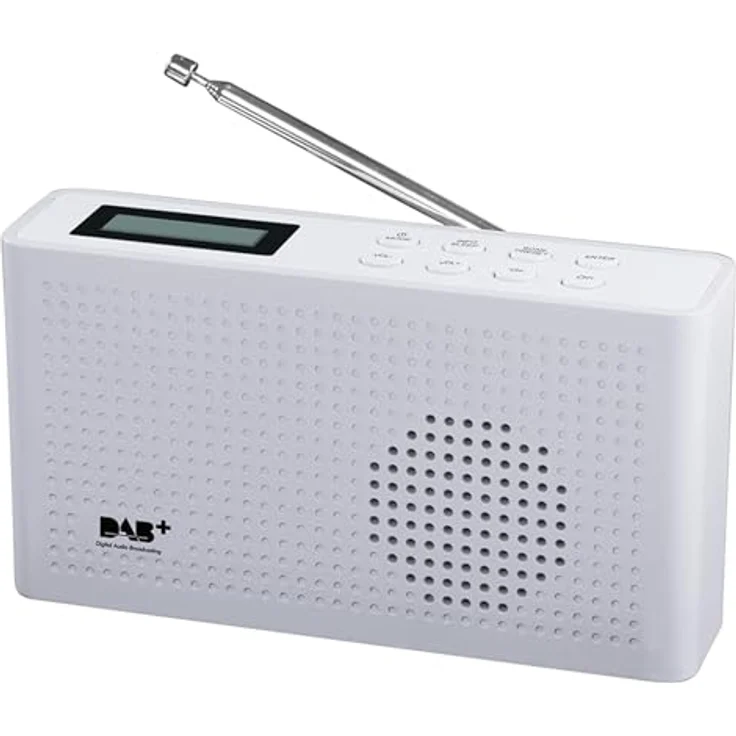 Reflexion TRA26DAB/W Tragbares UKW Radio mit DAB/DAB+ (16 Watt) Displayanzeige, Intregierter Akku, 20 Senderspeicherplätze, weiß – Bild 1