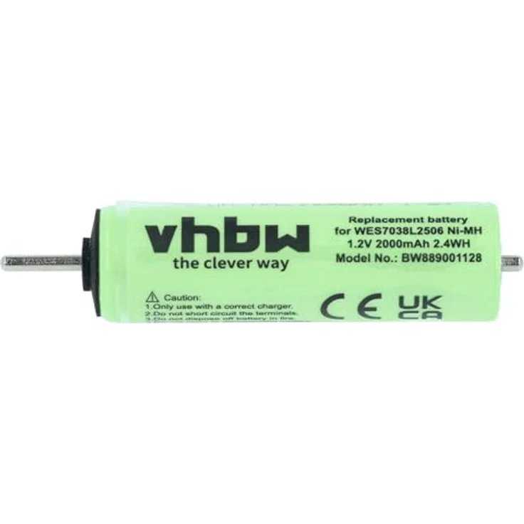 vhbw 2X Akku für Panasonic ES-7035, NiMH Hochleistungsakku mit 2000 mAh und Kurzschlussschutz – Bild 3