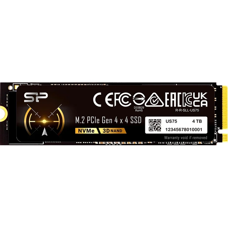 Silicon Power SSD US75, 4TB M.2 PCIe NVMe mit 7 GB/s Lesegeschwindigkeit, M.2 2280