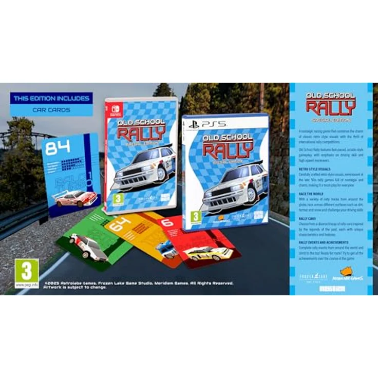 MDM MERIDIEM GAMES Old School Rally - Special Edition - PS5, Retro-Rennspiel im Stil der 90er Jahre mit Sammelkarten und legendären Rallyeautos – Bild 3
