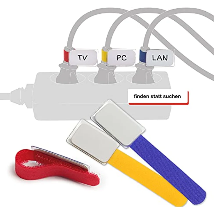 LABEL THE CABLE Kabeletiketten mit Klettverschluss für das Perfekte Kabelmanagement - Kabelbeschriftung für Kabelorganisation - LTC MINI TAGS - 10 Stück - Bunt - LTC 2530 – Bild 2