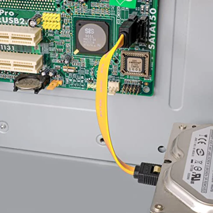 BIGtec BIG1890 1m HDD S-ATA Kabel gelb gerade/gerade Kontakte vergoldet – Bild 6