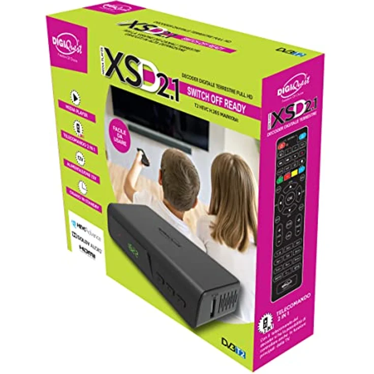 DigiQuest XSd 2.1, Terrestrischer Full HD DVB-T2 Receiver, 1920 x 1080 Pixel, Schwarz – Bild 7