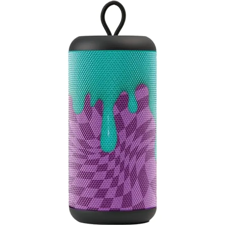 Music Sound Vertical Bluetooth-Lautsprecher, 5 Watt, 4 Stunden Wiedergabezeit, Bluetooth 5.0, Violett/Hellblau