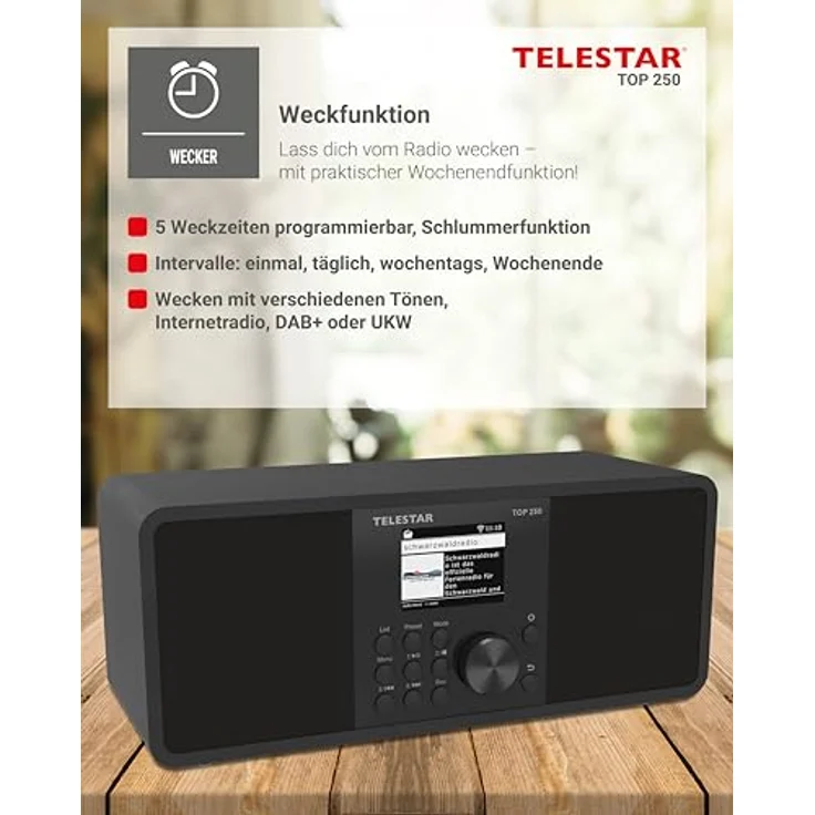 Telestar TOP 250 DAB+ Internetradio, Bluetooth 5.3, schwarz – Bild 10