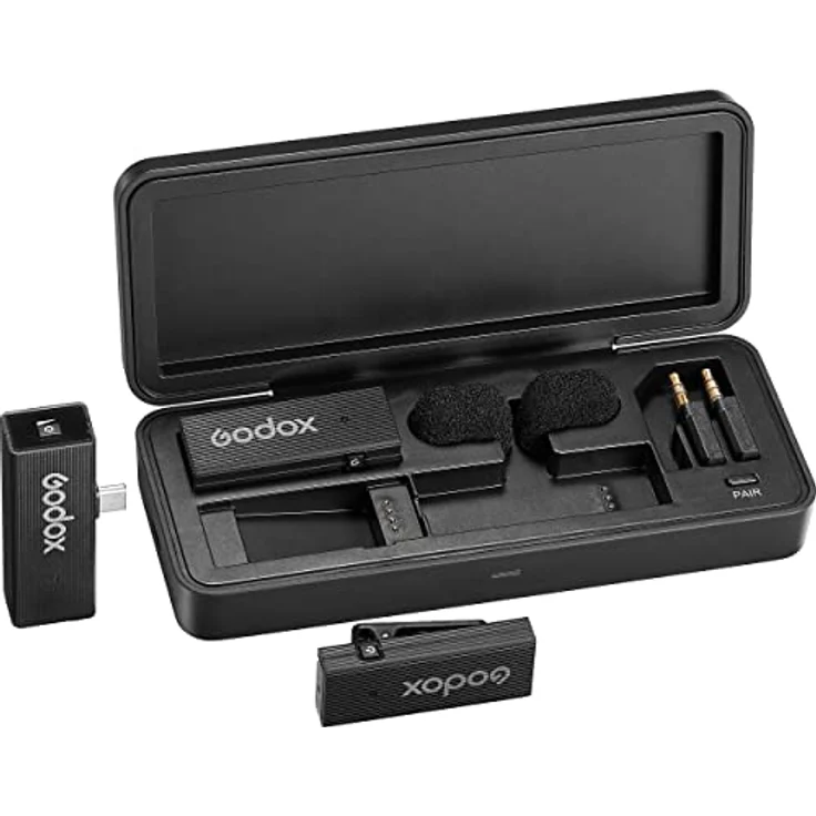 Godox MoveLink Mini UC 2 Personen Wireless Mikrofonsystem, Classic Black, für Kameras & Mobilgeräte – Bild 4