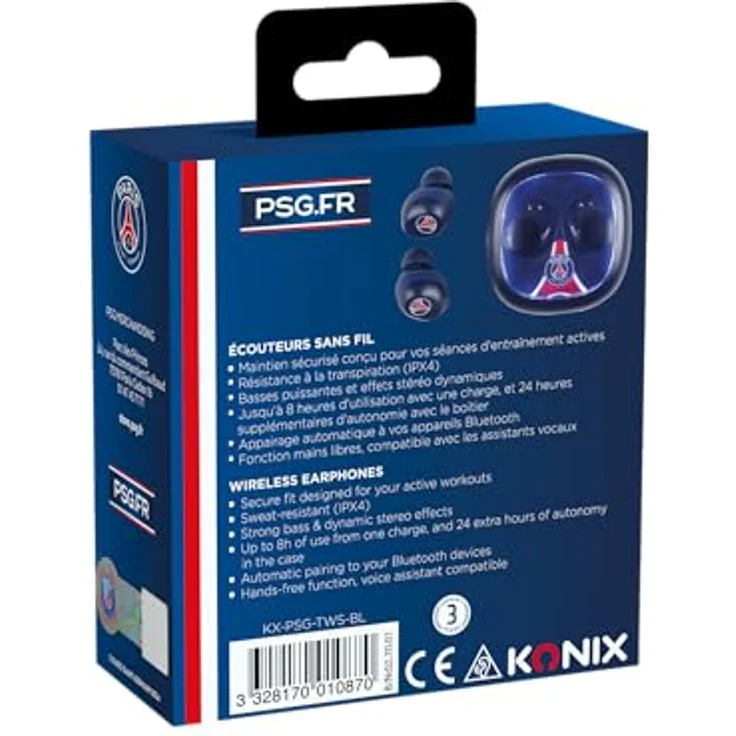 Konix PSG, Kabellose Kopfhörer mit True Wireless Stereo, IPX4 Schutz, 8 Stunden Akkulaufzeit, Blau – Bild 9