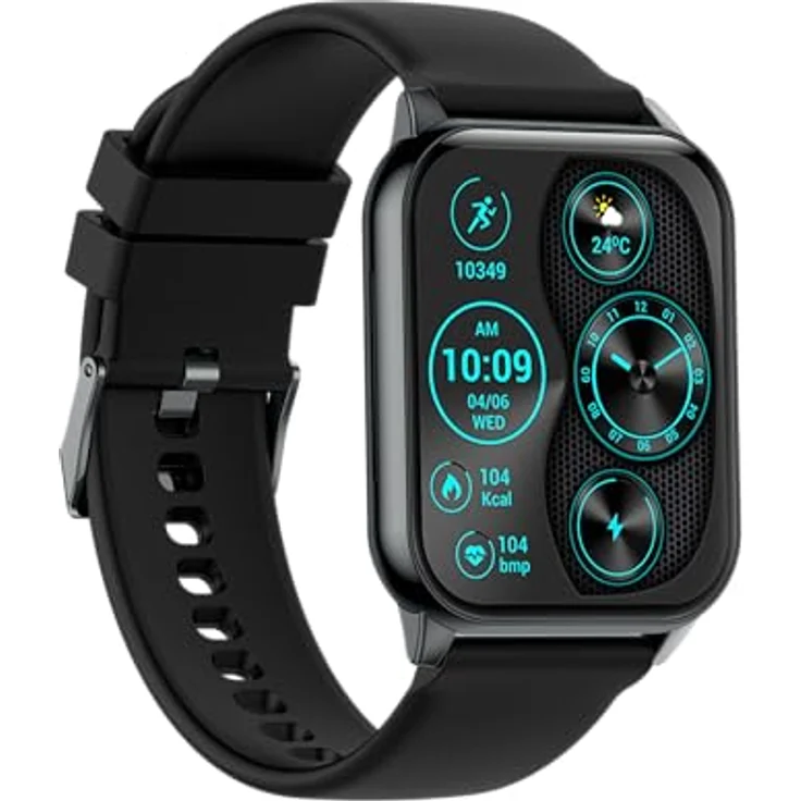 Maxcom - FW25 Arsen Pro Smartwatch - Männer - Damen - Unisex - Fitnessuhr - mit Blutdruck-, Herzfrequenz-, Schlafüberwachung und Schrittzähler - Eckig - Elegant - mit Gummiband Schwarz – Bild 2