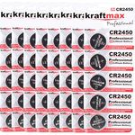 kraftmax 40er Pack CR2450 Lithium Hochleistungs- Batterie / 3V CR 2450 Knopfzelle für professionelle Anwendungen - Neuste Generation