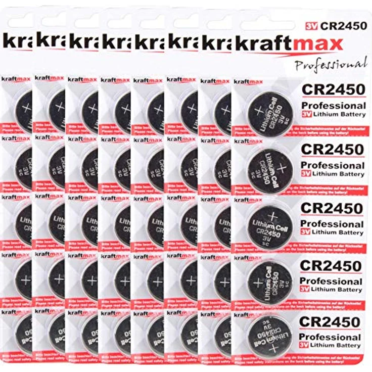kraftmax 40er Pack CR2450 Lithium Hochleistungs- Batterie / 3V CR 2450 Knopfzelle für professionelle Anwendungen - Neuste Generation – Bild 1