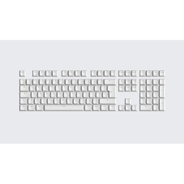 Wooting PBT ISO und ANSI Keycaps - Just White - Double-Shot PBT, OEM-Profil, hintergrundbeleuchtungsdurchlässige Legenden, kompatibel mit MX-Cross-Stem-Switches