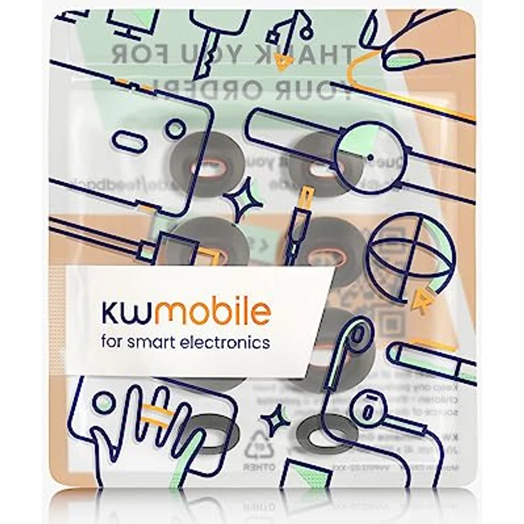 kwmobile 8X Ersatzpolster für JBL Tune Flex - Schwarz, Silikon Ohrstöpsel in 4 Größen, flexibles und reißfestes TPU Material – Bild 5