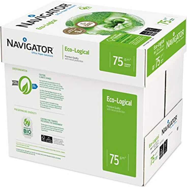 Navigator Eco-Logical Papier FSC eingeriest 75 g-m² A4 5 x 500 Blatt hellweiß – Bild 1