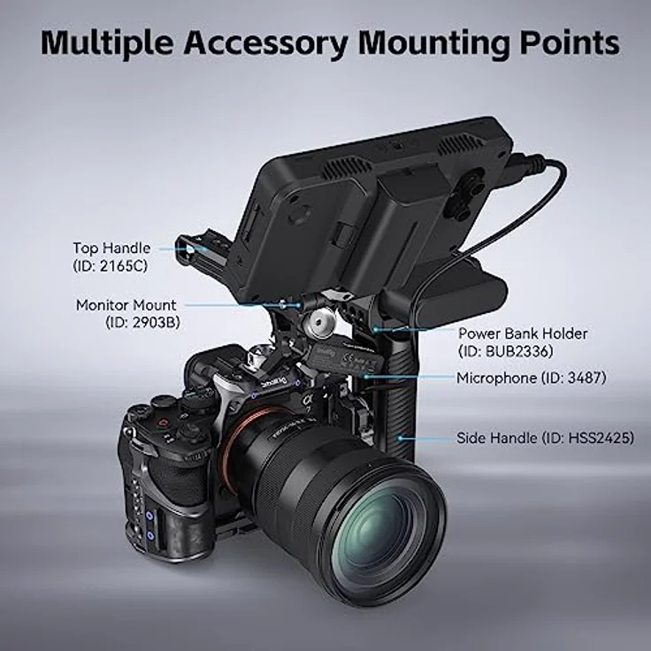 SMALLRIG Cage Kit für Sony Alpha 7R V/Alpha 7 IV/Alpha 7S III - Kamerakäfig mit Kabelklemme und Schnellwechselplatte für Arca-Swiss – Bild 5