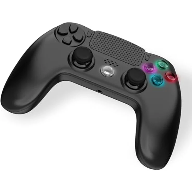 Freaks and Geeks Wireless Controller V2, Kabelloser Gaming Controller für PS4/PS3/PC mit LED-Tasten und 3,5-mm-Klinke, Schwarz – Bild 3