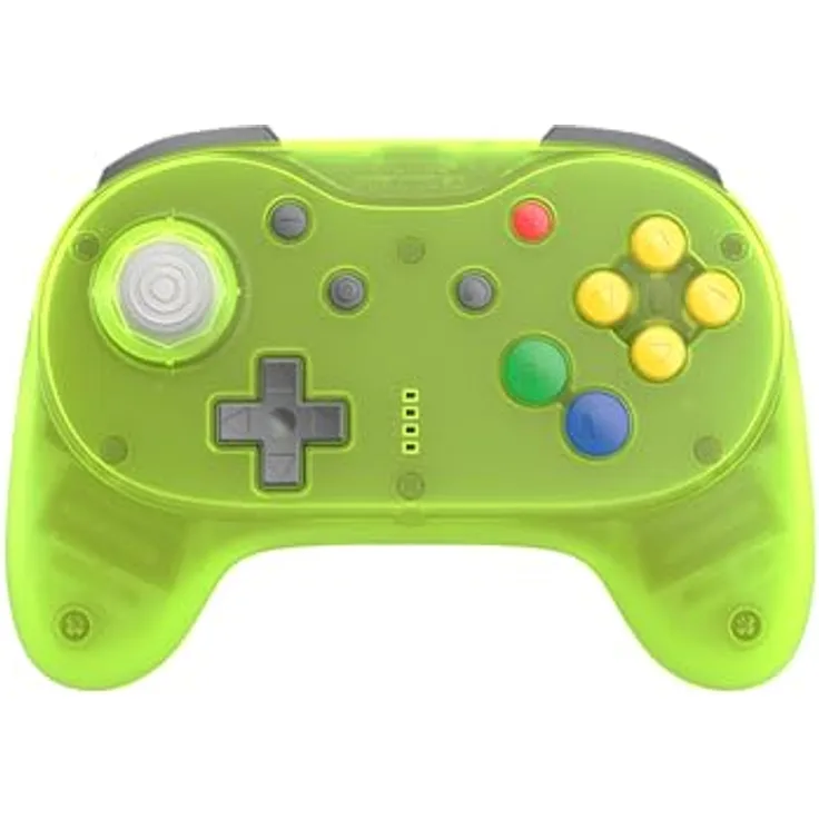 Retro Fighters Brawler64 Pro, Wireless Controller für Nintendo 64 in Extreme Green mit Hall Effect Analogstick und magnetischem Faceplate-System