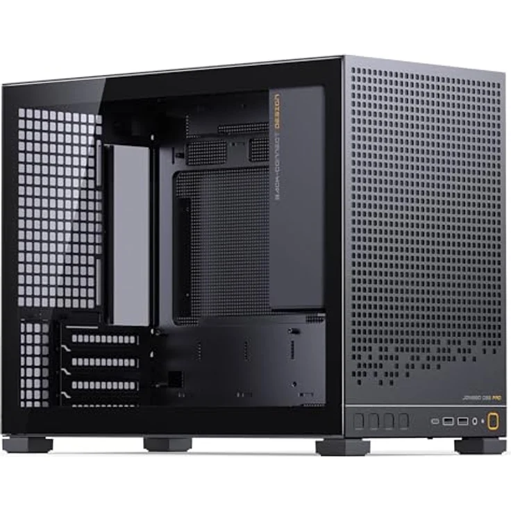 Jonsbo D32 PRO Black, Mini-PC-Gehäuse mATX mit Tempered Glass, unterstützt bis zu 6 Lüfter und 4 Datenträger - schwarz – Bild 1