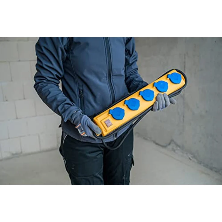 Brennenstuhl Super-Solid SL 554 Steckdosenverteiler - Outdoor Steckdosenleiste für den Baustelleneinsatz und den ständigen Einsatz im Freien (5-fach, 2m Kabel, mit Schalter, IP54) gelb – Bild 2