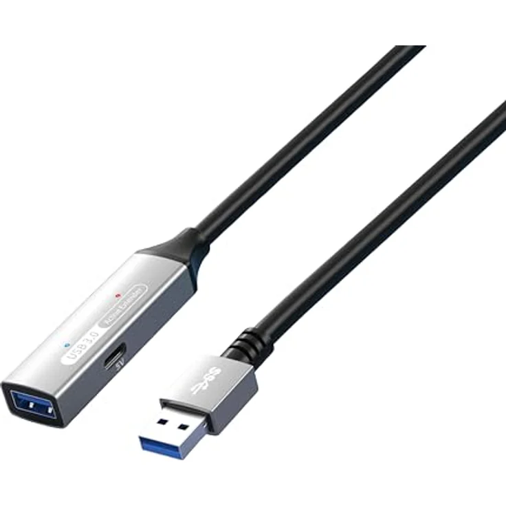 PremiumCord USB 3.2 Gen1 Verlängerungskabel 15m mit Repeater, schwarze Bauweise für optimale Signalqualität – Bild 2