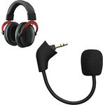kwmobile Ersatz Kopfhörer Mikrofon kompatibel mit Kingston HyperX Cloud/Cloud X/CloudX Core Headset - Gaming Headphones Mikrofon mit 3,5 mm Klinkenstecker - Schwarz - Flexibler Arm, Einfache Installation