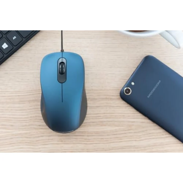 Modecom MC-M10S, Kabelgebundene USB Silent Computermaus in Blau, Ergonomisches Design für Büro & Home Office, 1200 DPI Sensor – Bild 5