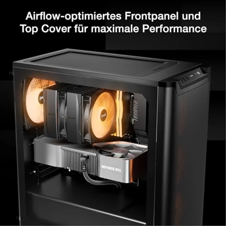 be quiet! Pure Base 501 LX Black PC-Gehäuse mit 4 Light Wings PWM-Lüftern, ARGB-Beleuchtung, hoher statischer Druck, USB 3.2 Gen. 2 Type C – Bild 2