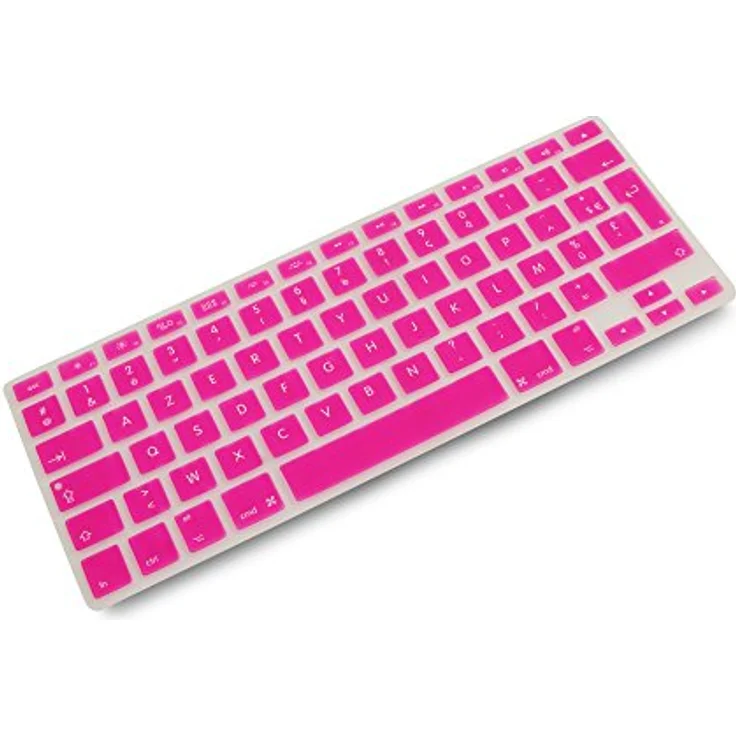 System-S Silikon AZERTY Französische Tastatur Abdeckung Schutz für MacBook Pro 13 Zoll 15 Zoll 17 Zoll iMac MacBook Air 13 Zoll in Pink – Bild 2