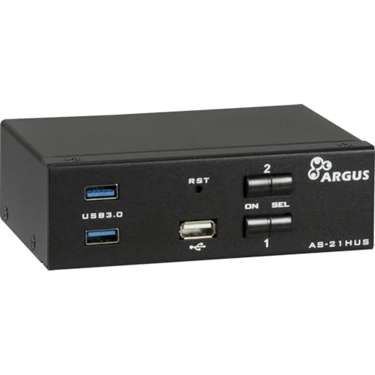 Intertech KVM Switch AS-21HUS, 2-Port Desktop Switch mit 4K@60Hz Auflösung, Schwarz – Bild 1