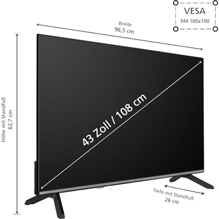 JVC LT-43VF7555, 43 Zoll Smart TV Powered by TiVo, Full HD, HDR, Triple-Tuner, LED Fernseher, Schwarz – Bild 3