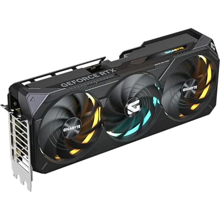 Gigabyte GeForce RTX 5080 Gaming OC 16G Grafikkarte - 16GB GDDR7, 256 Bit, PCI-E 5.0, 2730MHz Core Clock, 3 x DisplayPort, 1 x HDMI, GV-N5080GAMING OC-16GD, RGB Halo, WINDFORCE Kühlsystem, Dual BIOS - Schwarz – Bild 5