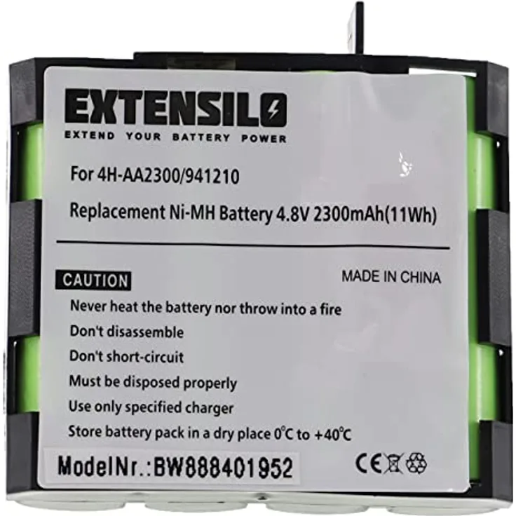 EXTENSILO Akku für Compex Runner, Sport Elite, Performance, SP2.0, SP4.0, NiMH, 2300mAh, 4,8V, wiederaufladbar