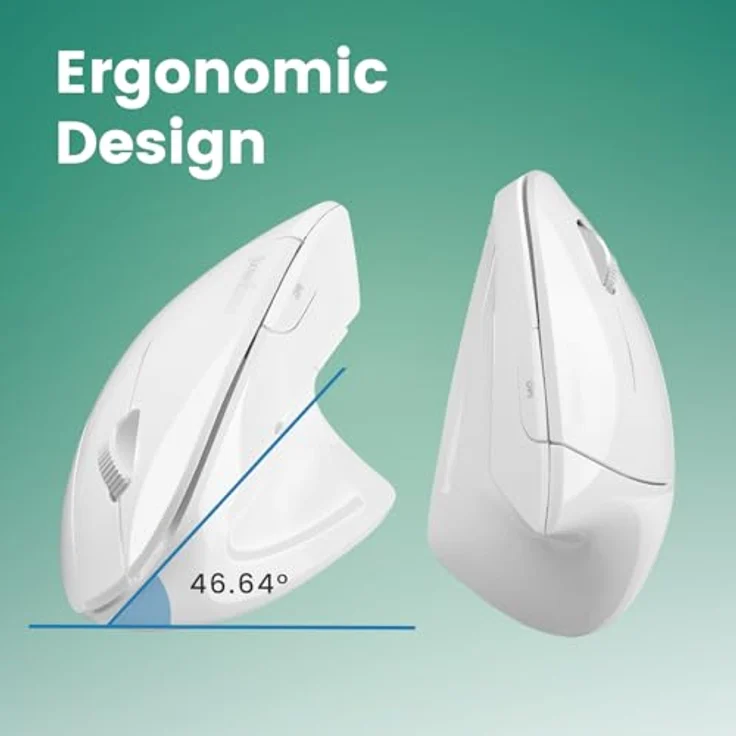 Perixx PERIMICE-813W Vertikale Bluetooth-Maus – Kabellose 3-in-1-Multi-Geräte-Technologie – Weiß – Rechtshänder-Design – Bild 5