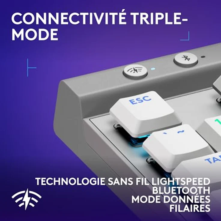 Logitech G G515 Lightspeed TKL Kabellose Tastatur (FRA) (Blue | Tactile) - Weiß - Schlankes Design und erstklassiges Tipperlebnis – Bild 5