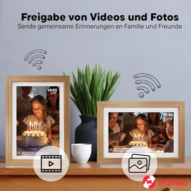 Denver Frameo PFF-1543LW 39,6cm (15,6") Digitaler Bilderrahmen, Braun, Wi-Fi, Touchscreen, 16GB Flash-Speicher – Bild 4
