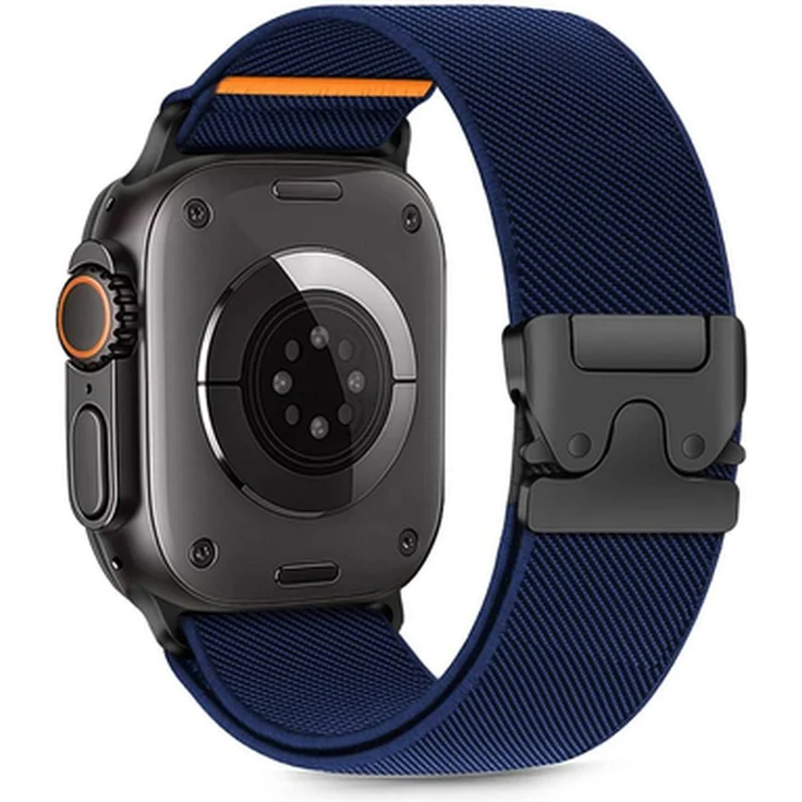 Tech-Protect Nylon-Verschluss für Apple Watch 6 / 7 / 8 / 9 / 10 / SE / Ultra 1 / 2 (44 / 45 / 46 / 49 mm), robuster und stylischer Nylonarmband mit sicherem Metallverschluss, Navy
