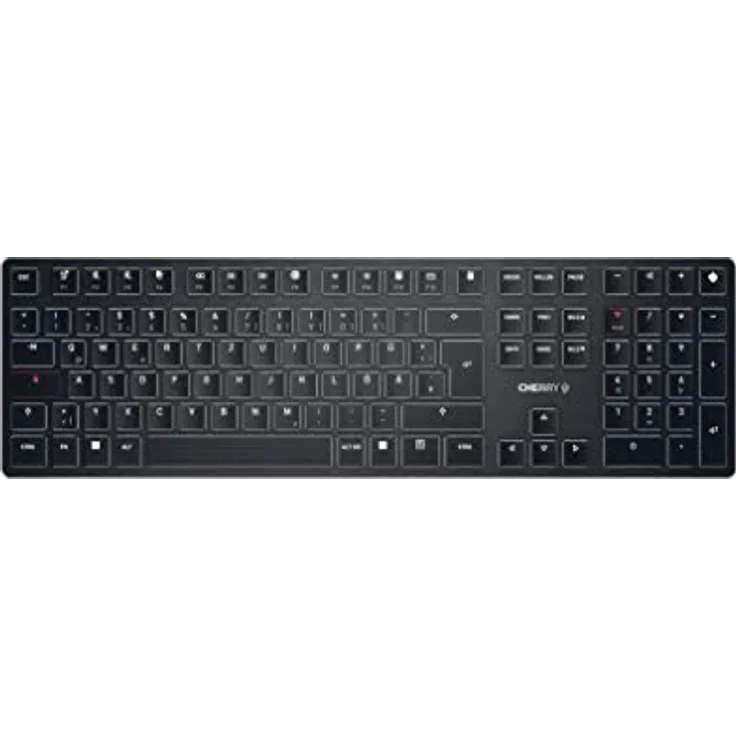 CHERRY KW X ULP, Ultra Flache mechanische High-End-Tastatur, Deutsches Layout (QWERTZ), kabellose Multi-Device-Tastatur für bis zu 4 Geräte, wiederaufladbar, schwarz – Bild 1